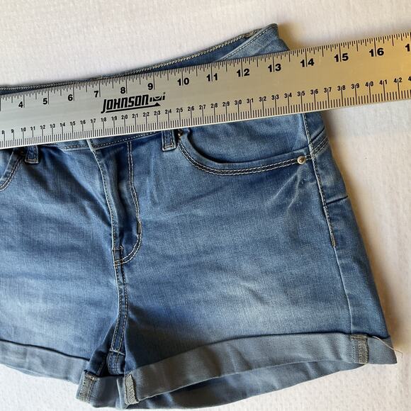 Wax Jean Butt I love You Women Shorts S Light Blue Denim Button 2" Inseam - Picture 4 of 10